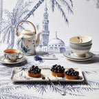 Set of 2 Tea Cups & Saucers - Blue Mismatched (16 cl x Ø 15.2cm)