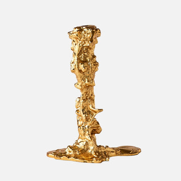 Drip Candle Holder Large – Gold Plated Aluminium