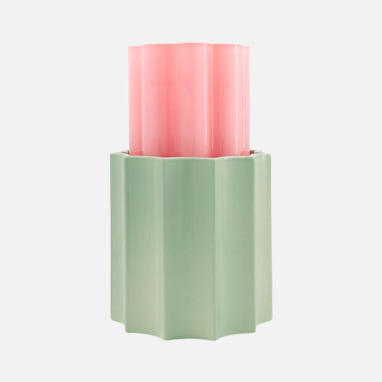 Duetto • Candy Pink & Almond Green Vase