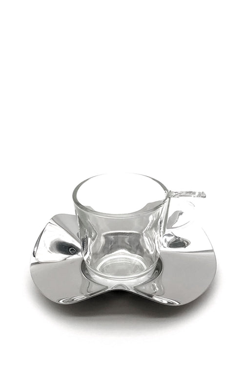 Flower Turkish/ Espresso Coffee, Silver,  Set of 6