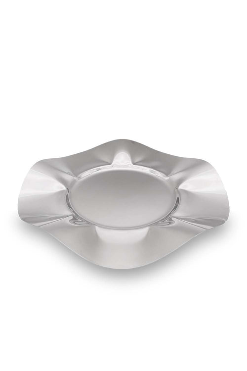 Flower Plate with Dome, 38cm, Silver