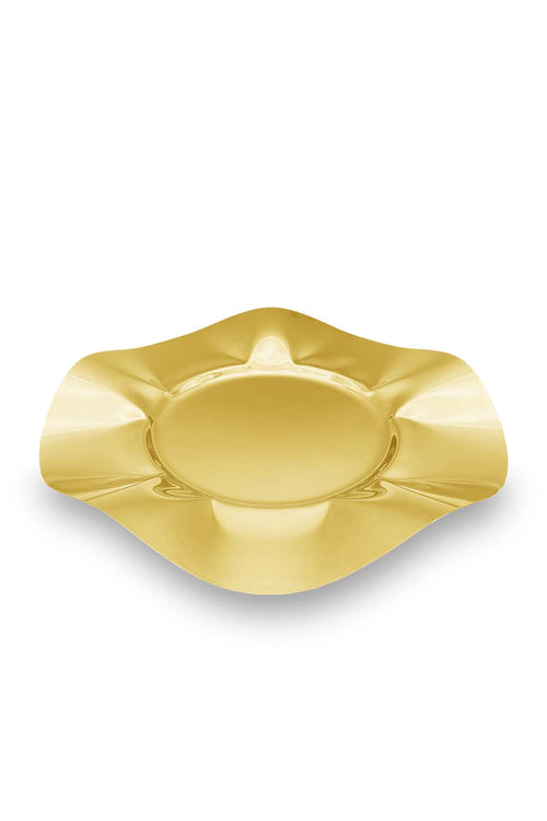 Flower Plate with Dome, 43cm, Gold