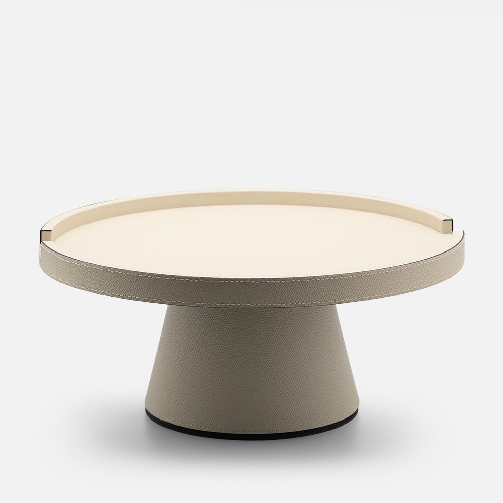 Gourmet Leather-Covered Wood Raised Tray