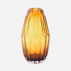 Glass Folds Vase M Ochre