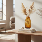 Glass Folds Vase M Ochre
