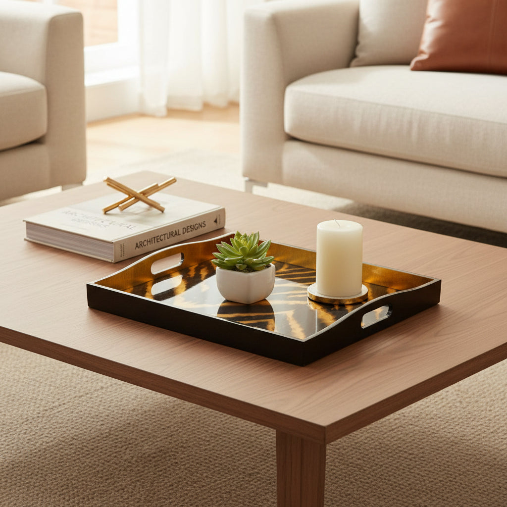 Go Wild Lacquer Large Rectangle Tray