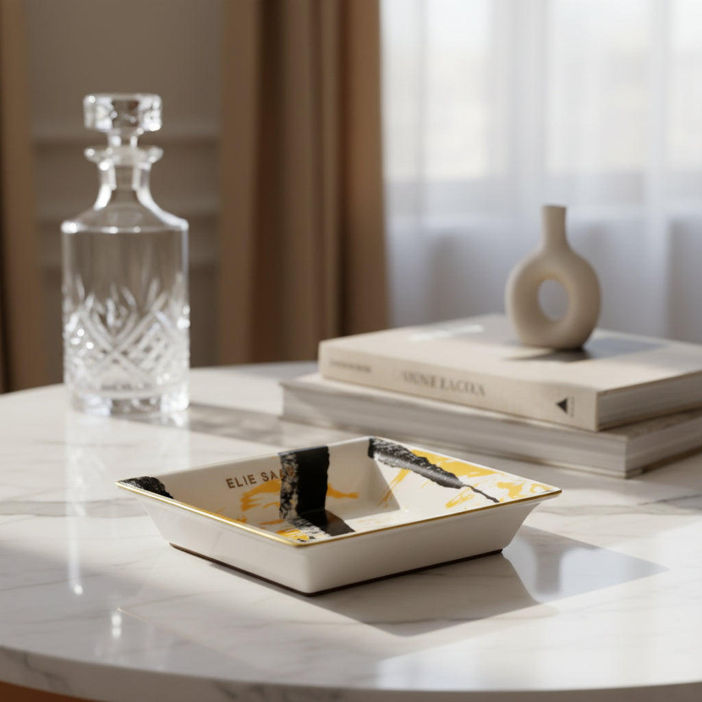 Golden Sumi-Esmall Vide-Poche 12X16Cm W/Leather G.B