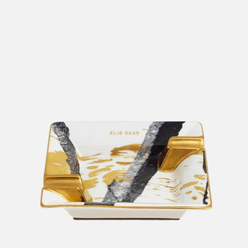 منفضة سومي-إي مربعة ذهبية - 16 سم