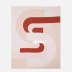 Roma Merino Wool Throw in beige & pink