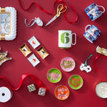 Druggist Mug Set – Blue Porcelain with Gold Accents (Set of 4)