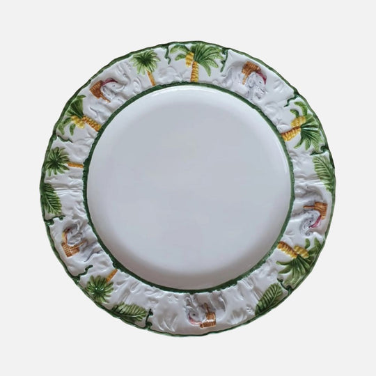 Hand-Painted Tropical Ceramic Dinner Plate – 28 cm
