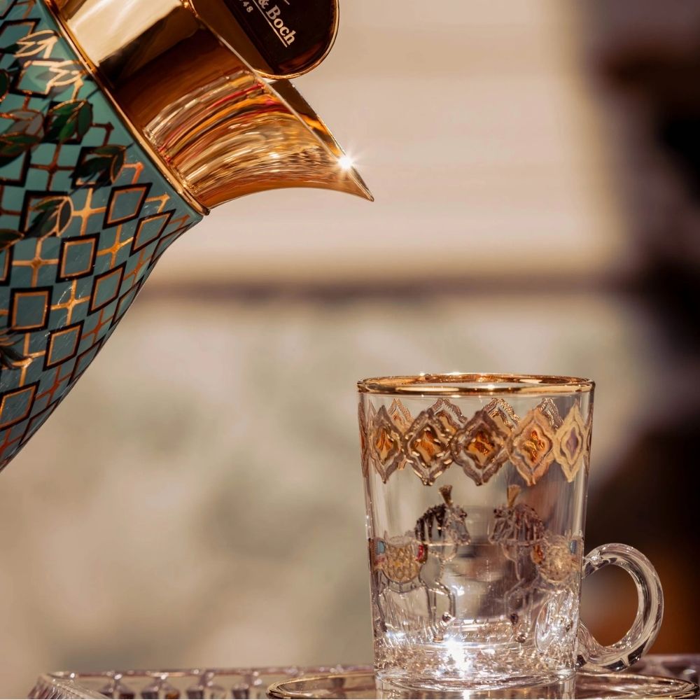 Horse Amber Tea Cup Set – 6 Pcs with Saucers  120 ml