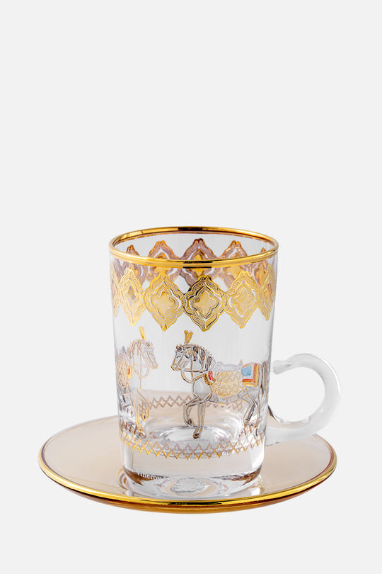 Horse Amber Tea Cups - Set of 6
