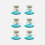 Horse Tiffany S/6 Tea Cup w/Saucer 120mL for Home