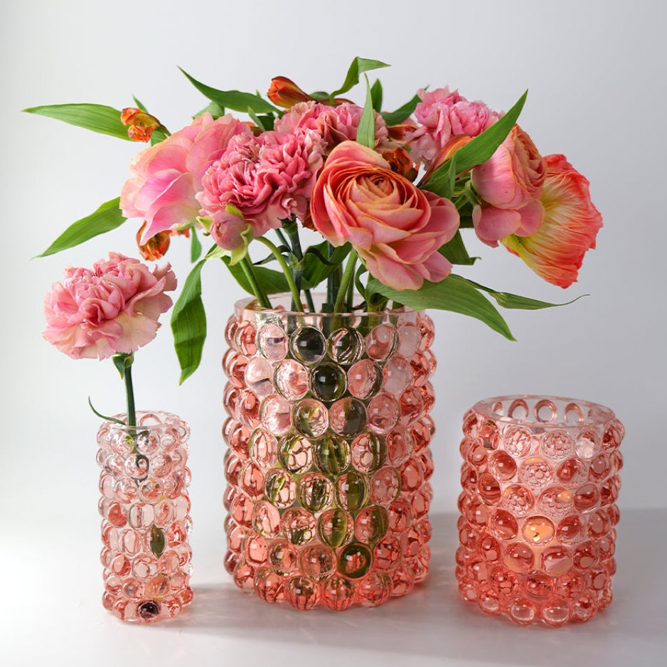 Hurricane Boule Large Rosé – Hand-Blown Glass Lamp & Vase
