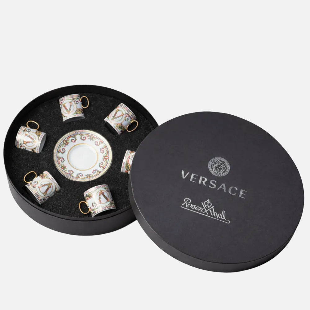 Virtus Gala Espresso Cup & Saucer Set – Porcelain, Set of 6