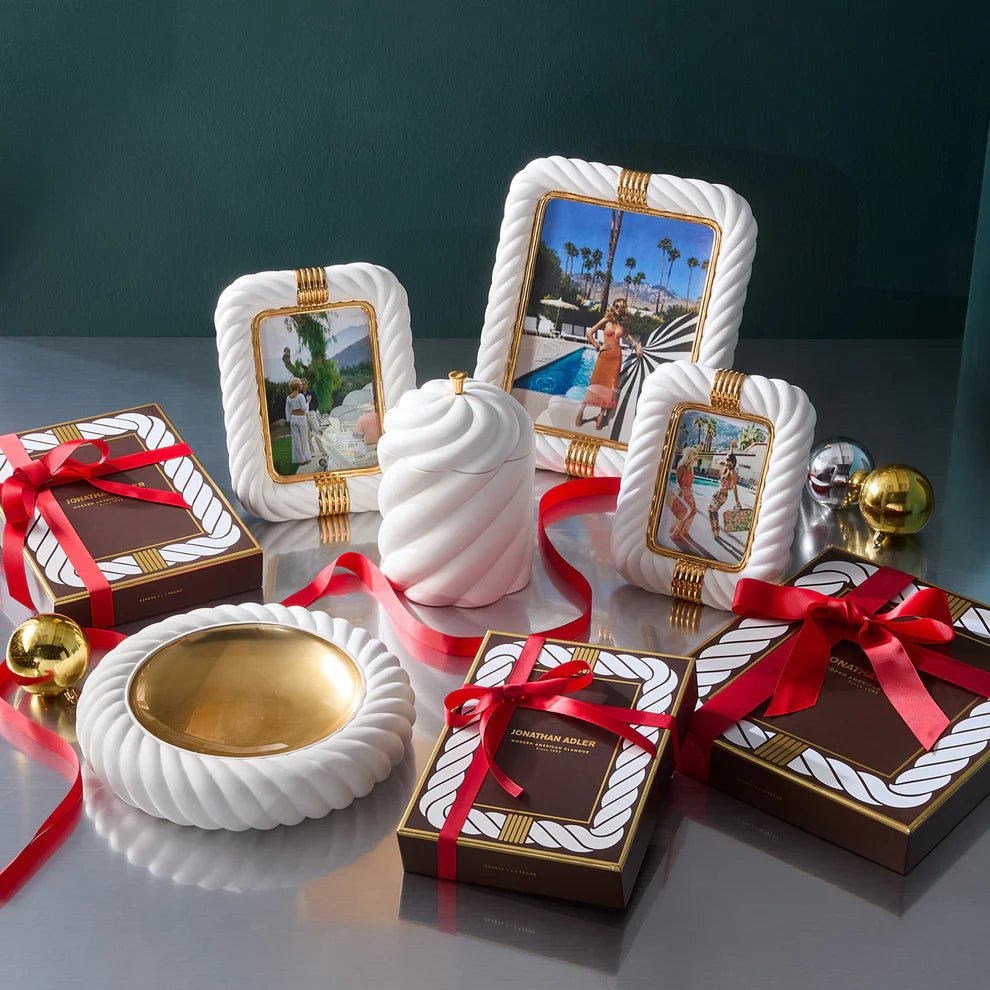 Geneva Porcelain Picture Frame with Gold Accents