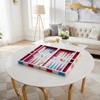 مجموعة طاولة شيكات - صندوق ألعاب فاخر مطلي بالورنيش