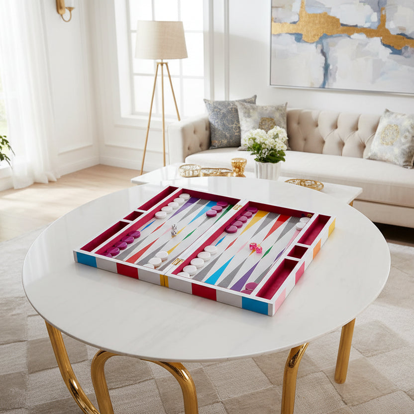 Checkerboard Backgamon Set, 47x57cm