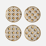 Basketweave Coasters - High-Fired Porcelain Set of Four