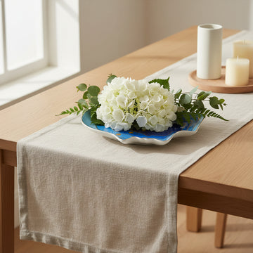 صينية أطلس للحلي - طبق من البورسلين الأزرق بلمسات ذهبية