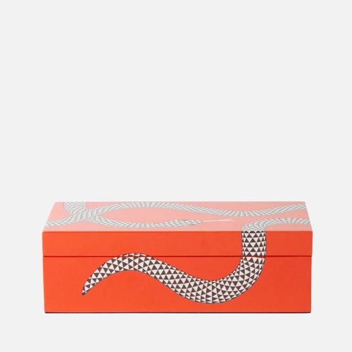 Small Eden Lacquer Box - Serpent Design Storage Decor