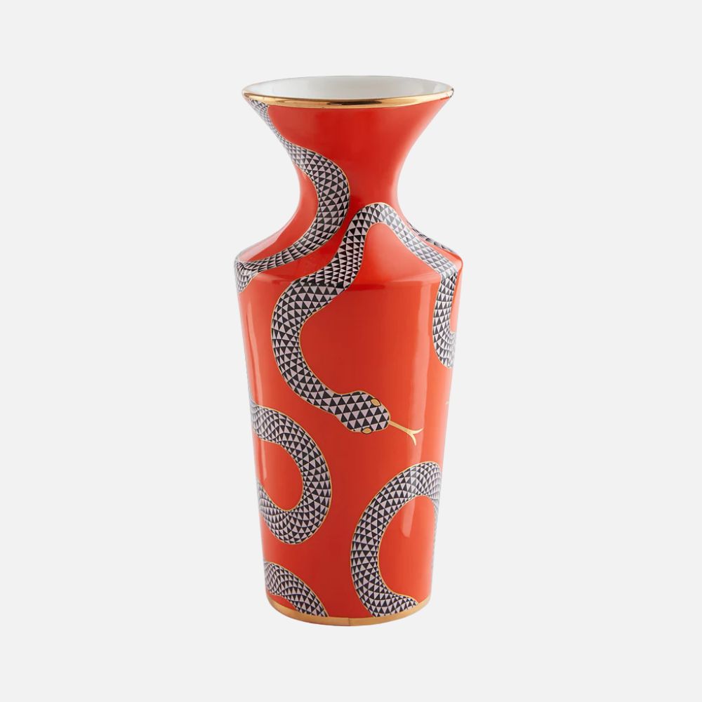 Eden Cuff Vase – Pop-Tone Porcelain with Gold Accents