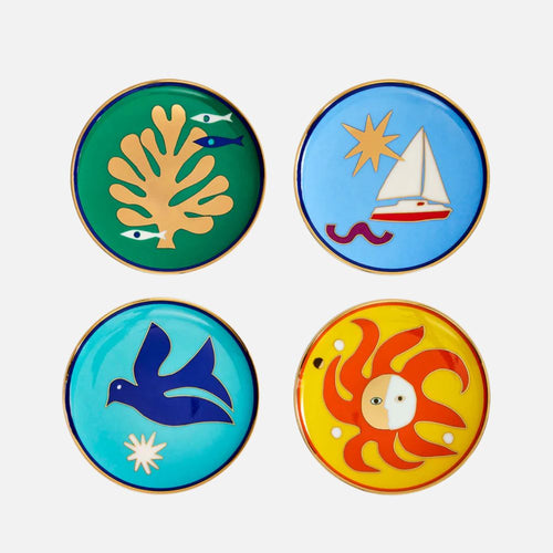 Playa Coasters - High-Fired Porcelain Set of Four