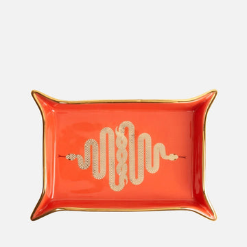 صينية ثعبان - بورسلين مع لمسات ذهبية