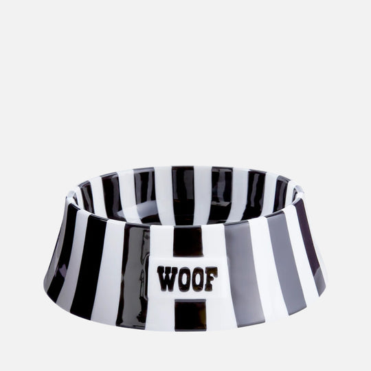 Vice Woof Pet Bowl – Hand-Painted Black & White Porcelain