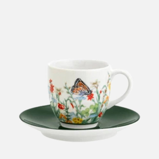 Jardin De Papillons Espresso Cup & Saucer, 90ml