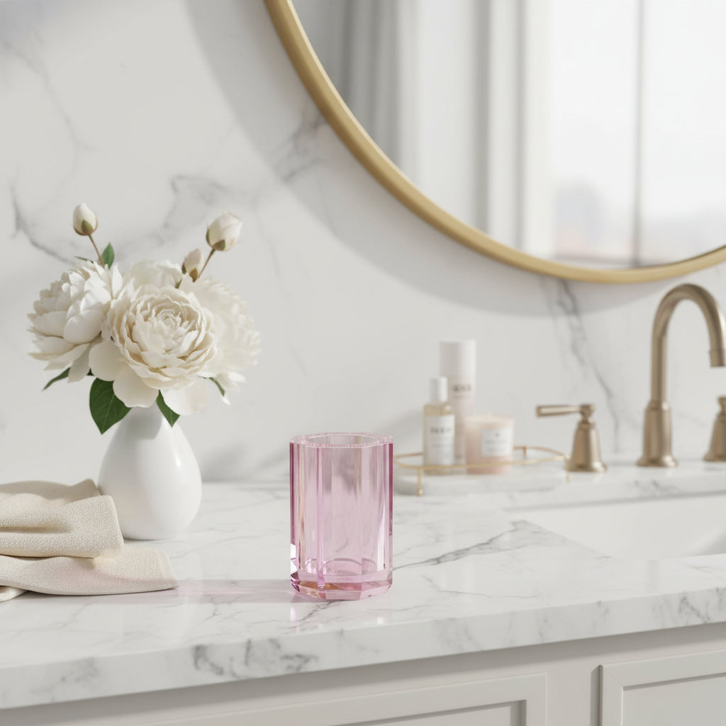 Countertop Crystal Glass Toothbrush Holder