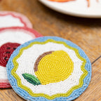 Beaded Coasters - Lemon - Set of 4