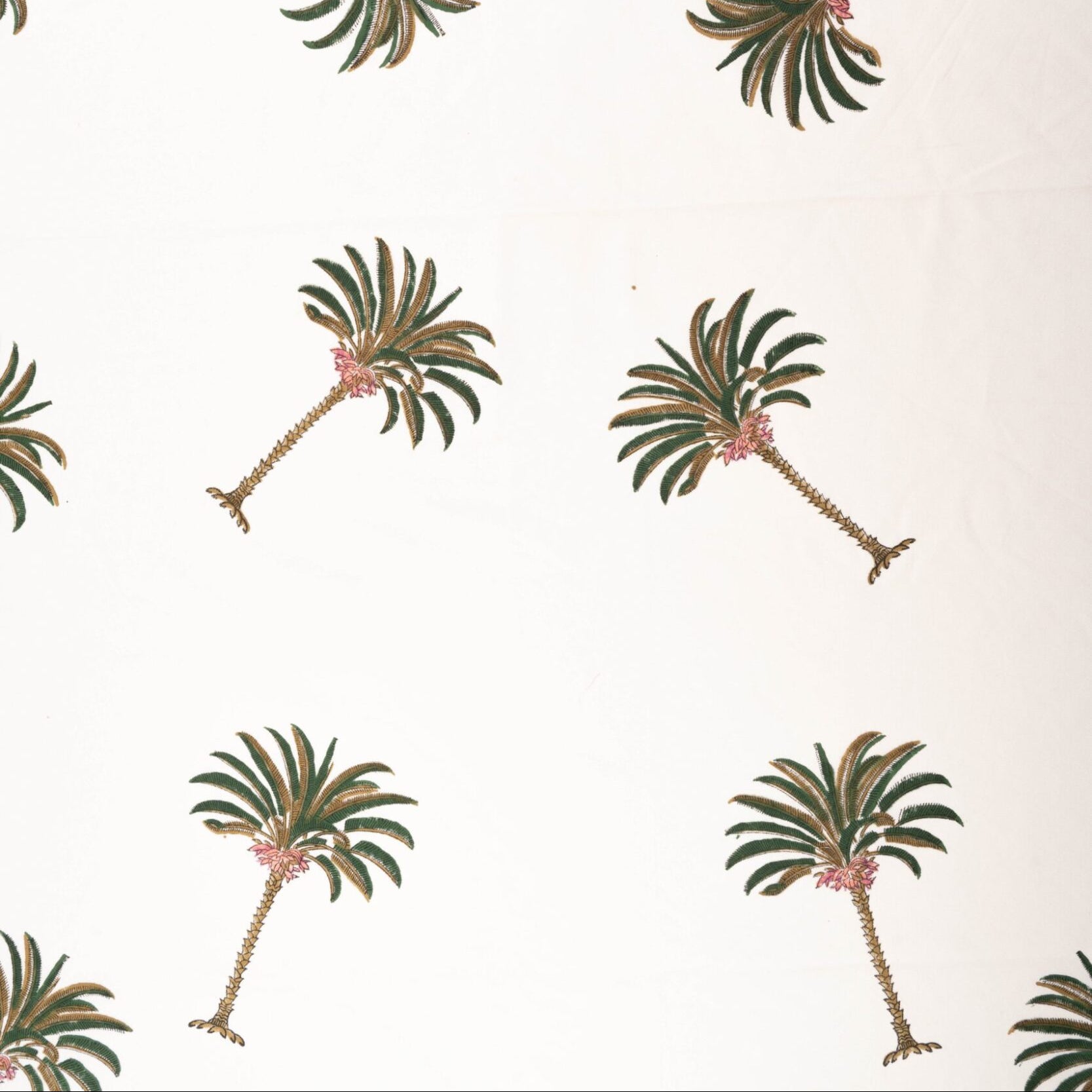 Hand-Printed Cotton Tablecloth