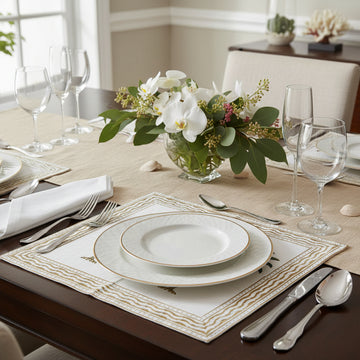 مفرش طاولة قطني على شكل شجرة نخيل خضراء