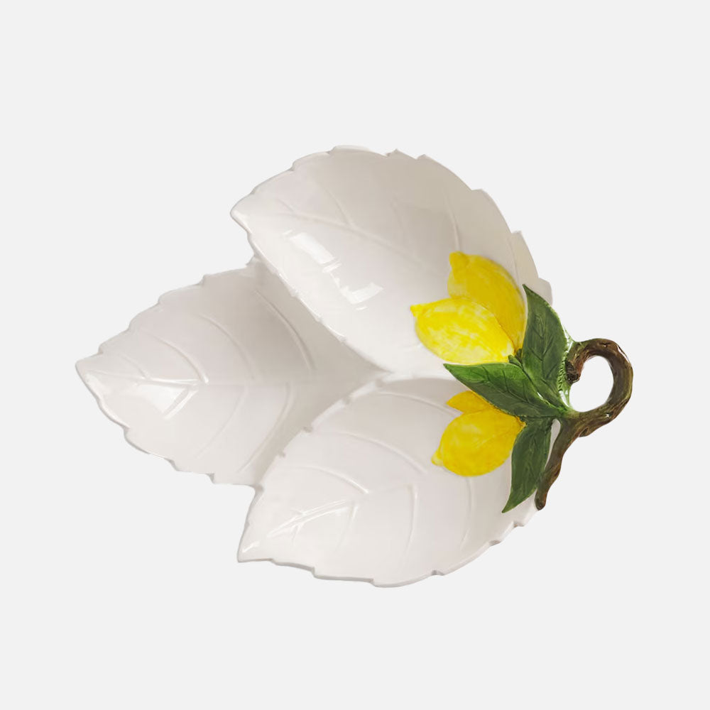 طبق تقديم سيراميكي مطلي يدويًا من مجموعة ليمون رقم 3