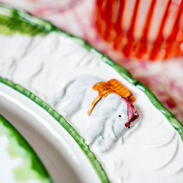 طبق عشاء سيراميك استوائي مطلي يدويًا - 28 سم