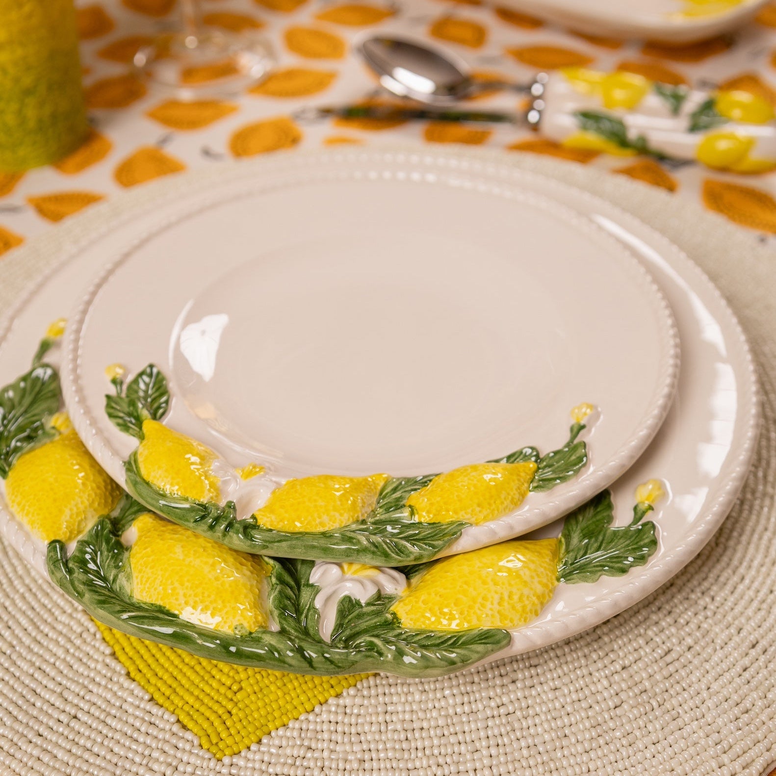 Lemon Collection Hand-Painted Ceramic Salad Plate
