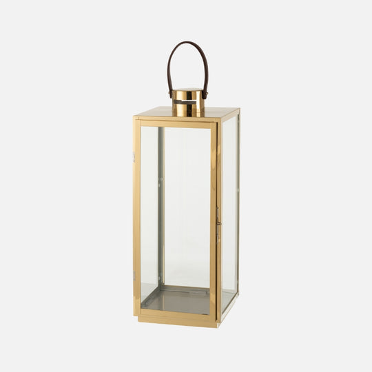 Lantern Square Metal & Glass Decorative Lantern – Gold