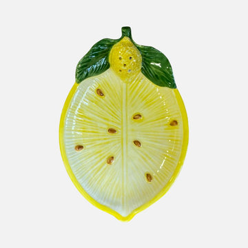 مجموعة ليمون - أطباق خبز سيراميك مطلية يدويًا - طقم من قطعتين