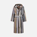 Curt Chevron Cotton Hooded Bathrobe - Multicolor