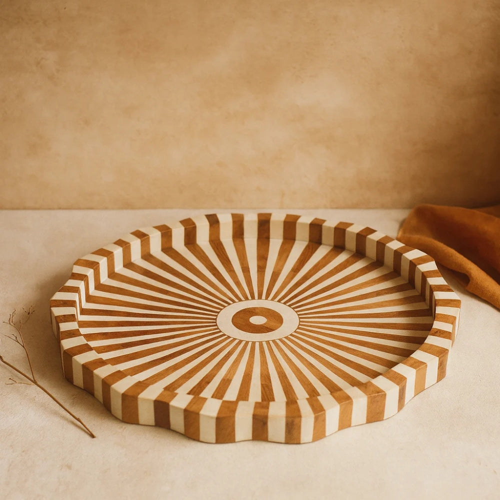Lyra Inlay Tray – Handcrafted Decorative Serving Tray