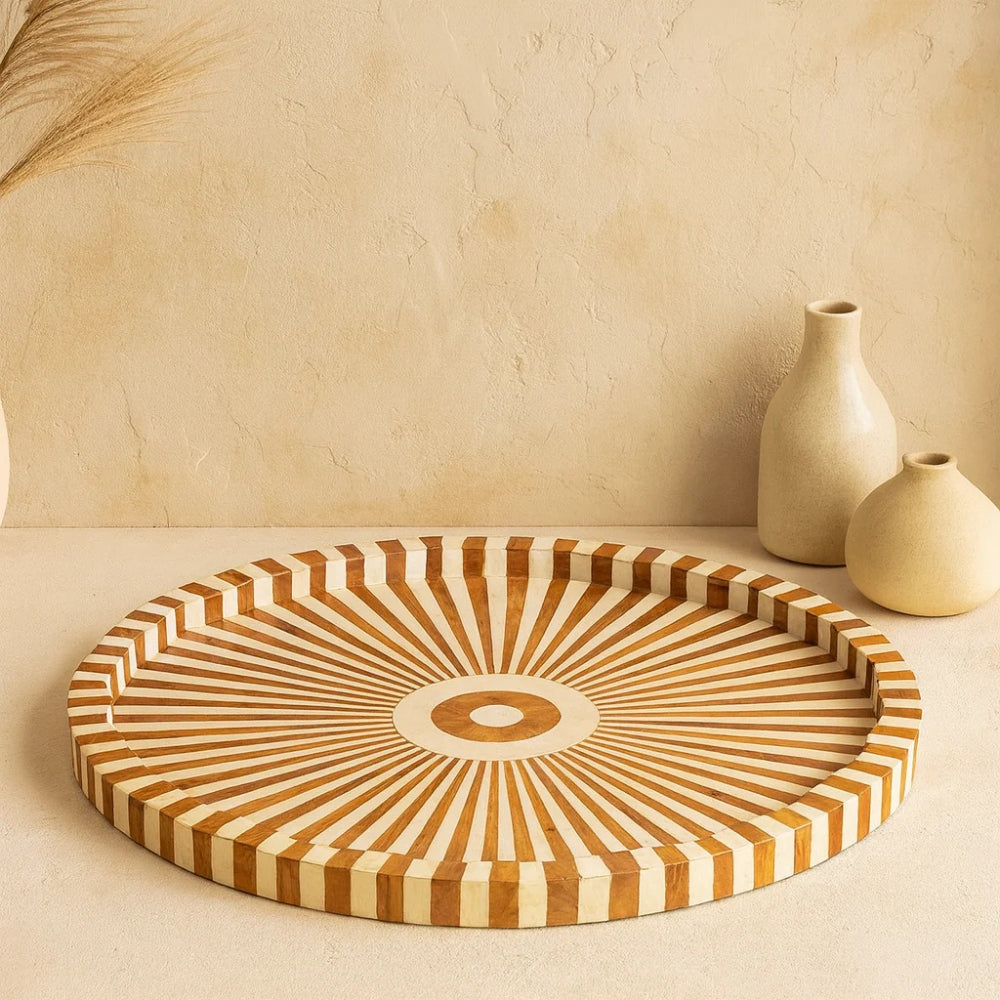 Lyra Inlay Tray Large – Handcrafted Decorative Tray