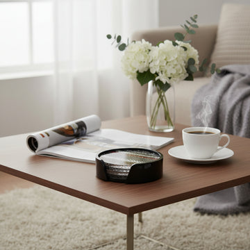 مجموعة قواعد أكواب ميسوني شيفرون بالترتر - 4 قطع - متعددة الألوان