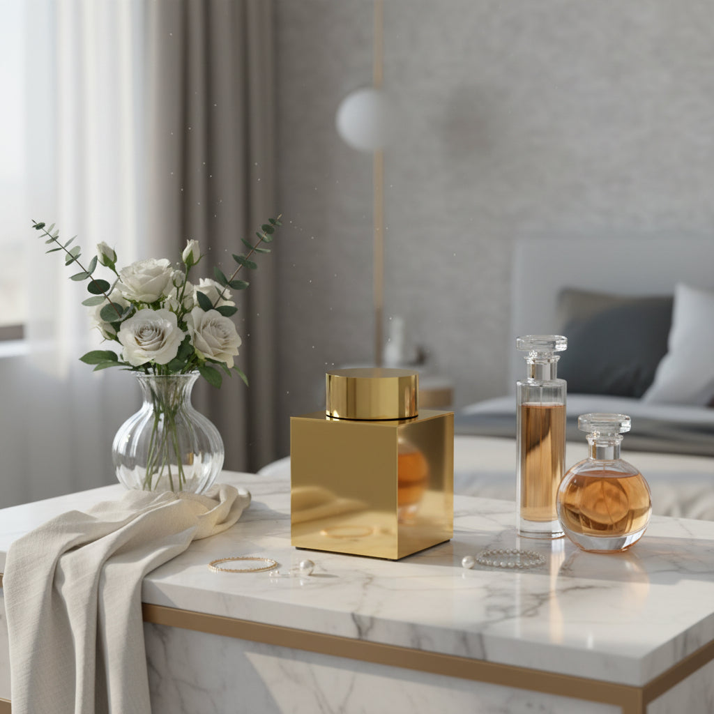 صندوق متعدد الأغراض مع غطاء - ذهب عيار 24