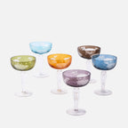 Peony Multicolour Coupe Glasses – Set of 6