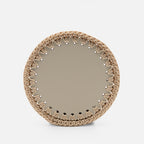 Rochelle Leather &amp; Crochet Coasters Set of 6 (Ivory)