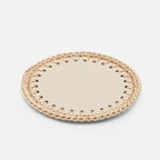 Rochelle Leather &amp; Crochet Coasters Set of 6 (Ivory)