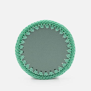 Rochelle Leather & Crochet Coasters Set of 6 (Mint)