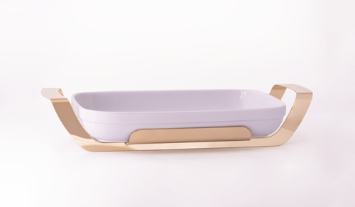 Oven-to-Table Rectangular Serving Dish, 36cm, 24k Gold